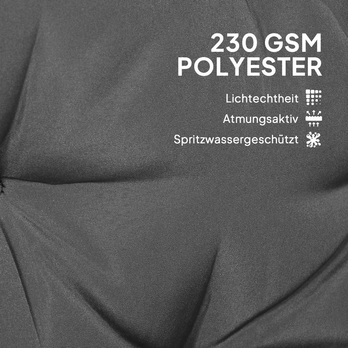 Outsunny Sitzkissen-Set schwarz Polyester B/H/L: ca. 110x8x180 cm Sitzkissen-Set - schwarz/dunkelgrau (180,00/110,00/8,00cm) - Outsunny