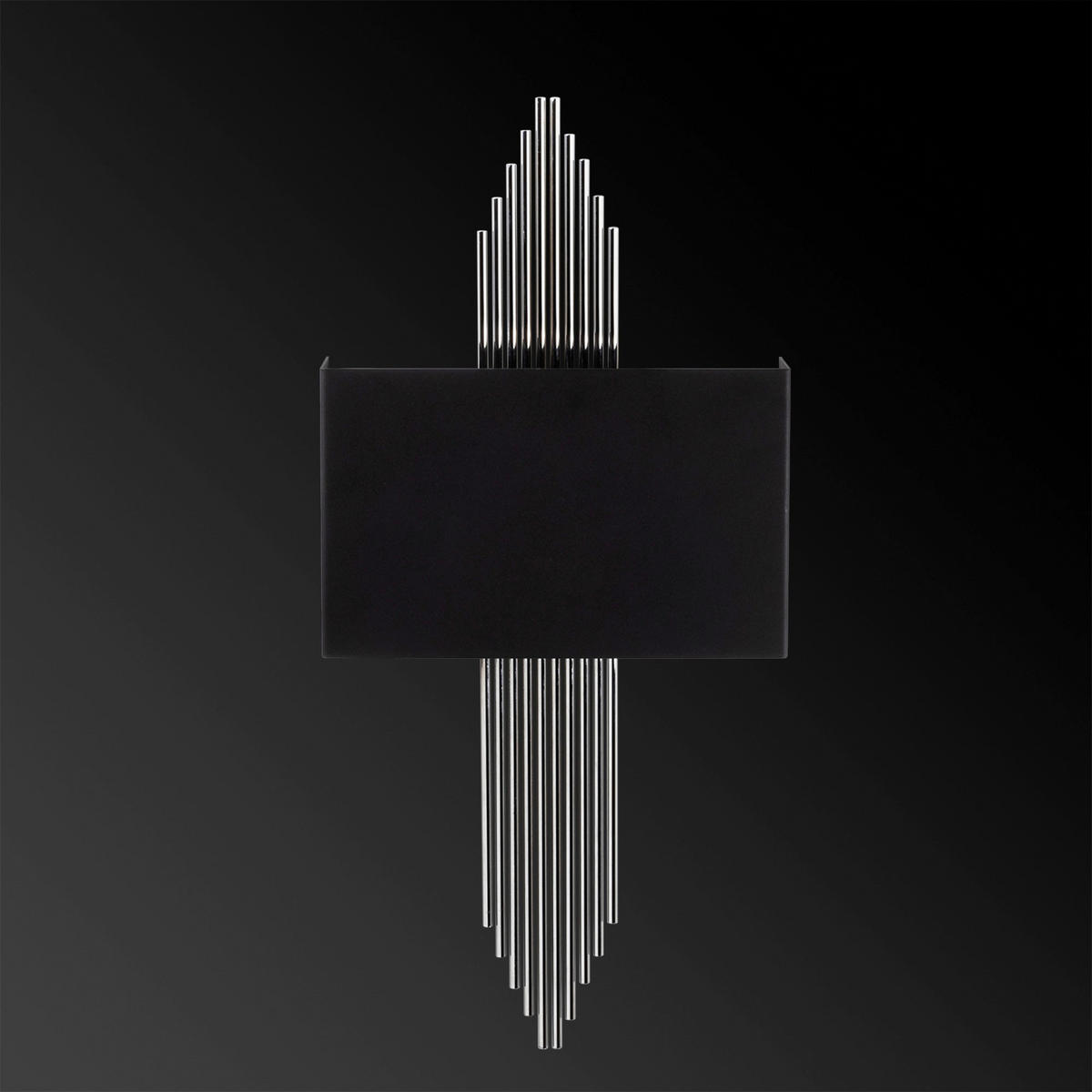 Opviq Wandleuchte silber schwarz Metall B/H/L: ca. 10x22x75 cm E27 1 Brennstellen Wandleuchte_614-A - schwarz/silber (75,00/10,00/22,00cm) - Opviq