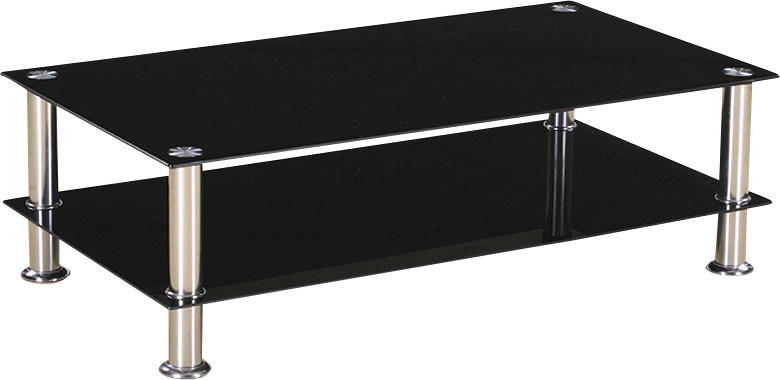 Glascouchtisch Dallas schwarz lackiert B/H/T: ca. 110x43x60 cm Dallas - schwarz/Chrom (110,00/43,00/60,00cm)