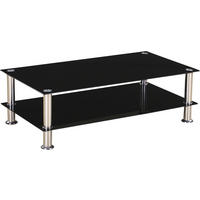 Glascouchtisch Dallas schwarz lackiert B/H/T: ca. 110x43x60 cm Dallas - schwarz/Chrom (110,00/43,00/60,00cm)