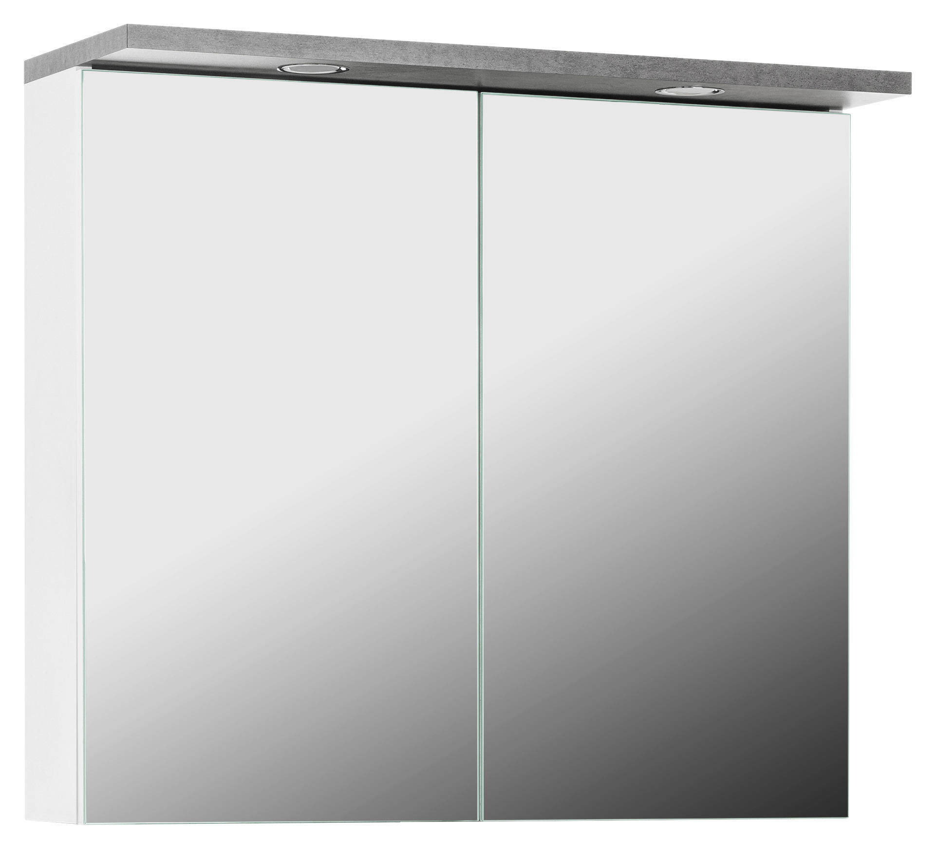 Spiegelschrank Praya Dark Concret Nachbildung Weiß B/h/t: Ca. 79x71x28 Cm Praya - weiß (79,00/71,00/28,00cm)