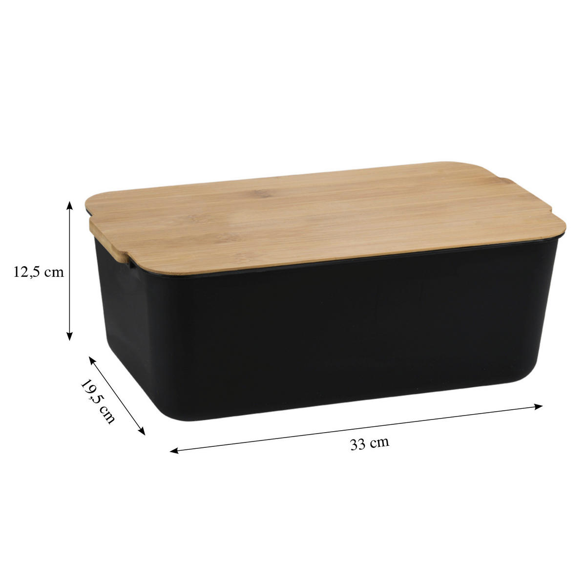 Kesper Brotkasten schwarz Kunststoff B/H/T: ca. 31x12x19 cm Brotbox - schwarz (31,00/12,00/19,00cm) - Kesper