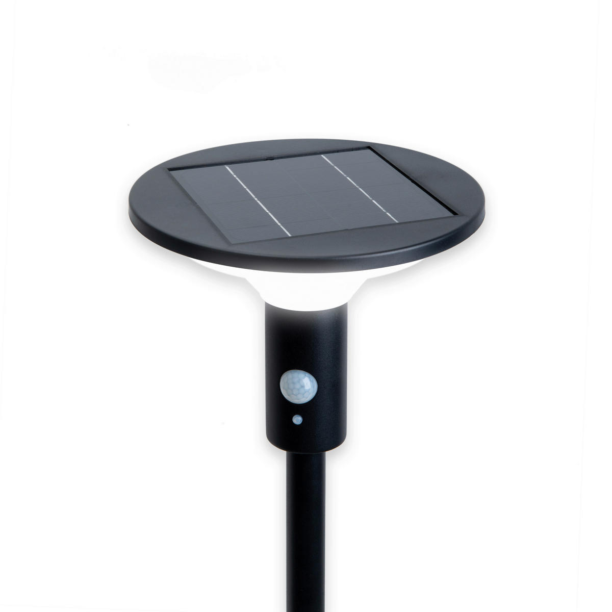 LED-Solarleuchte 2071622 schwarz Edelstahl Kunststoff H/D: ca. 140x21 cm LED Solarstehleuchte "NORA" - schwarz (21,00/140,00cm) - Näve Leuchten