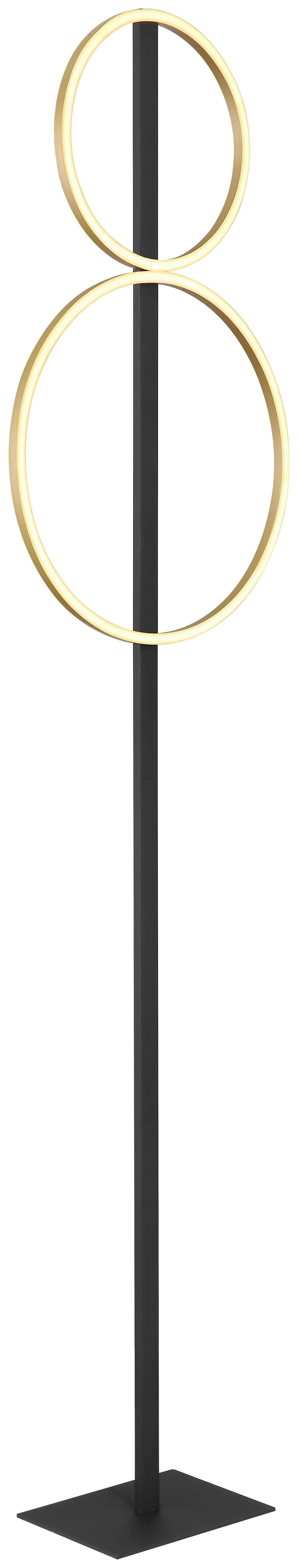 GLOBO LED-Stehleuchte CAJEAN 48461-30RS mattschwarz Opal gold Kunststoff Metall B/H/L: ca. 39x160x17 cm 1 Brennstellen CAJEAN - gold/Opal (17,00/39,00/160,00cm) - GLOBO