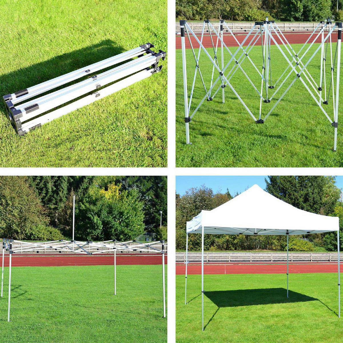 VCM Faltpavillon PROFI weiß Polyester-Mischgewebe B/H/L: ca. 300x220x300 cm PROFI - weiß (300,00/300,00/220,00cm) - VCM