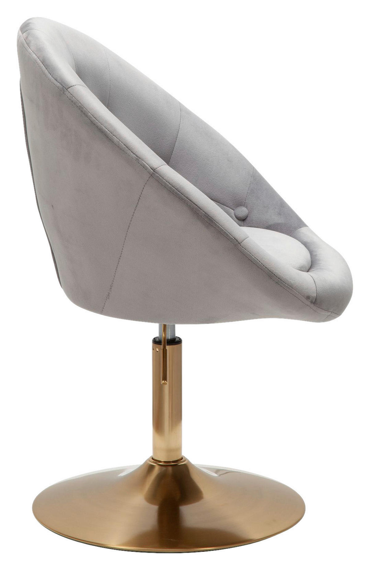 Wohnling Sessel grau gold Stoff Eisen Loungesessel - gold/grau - Wohnling