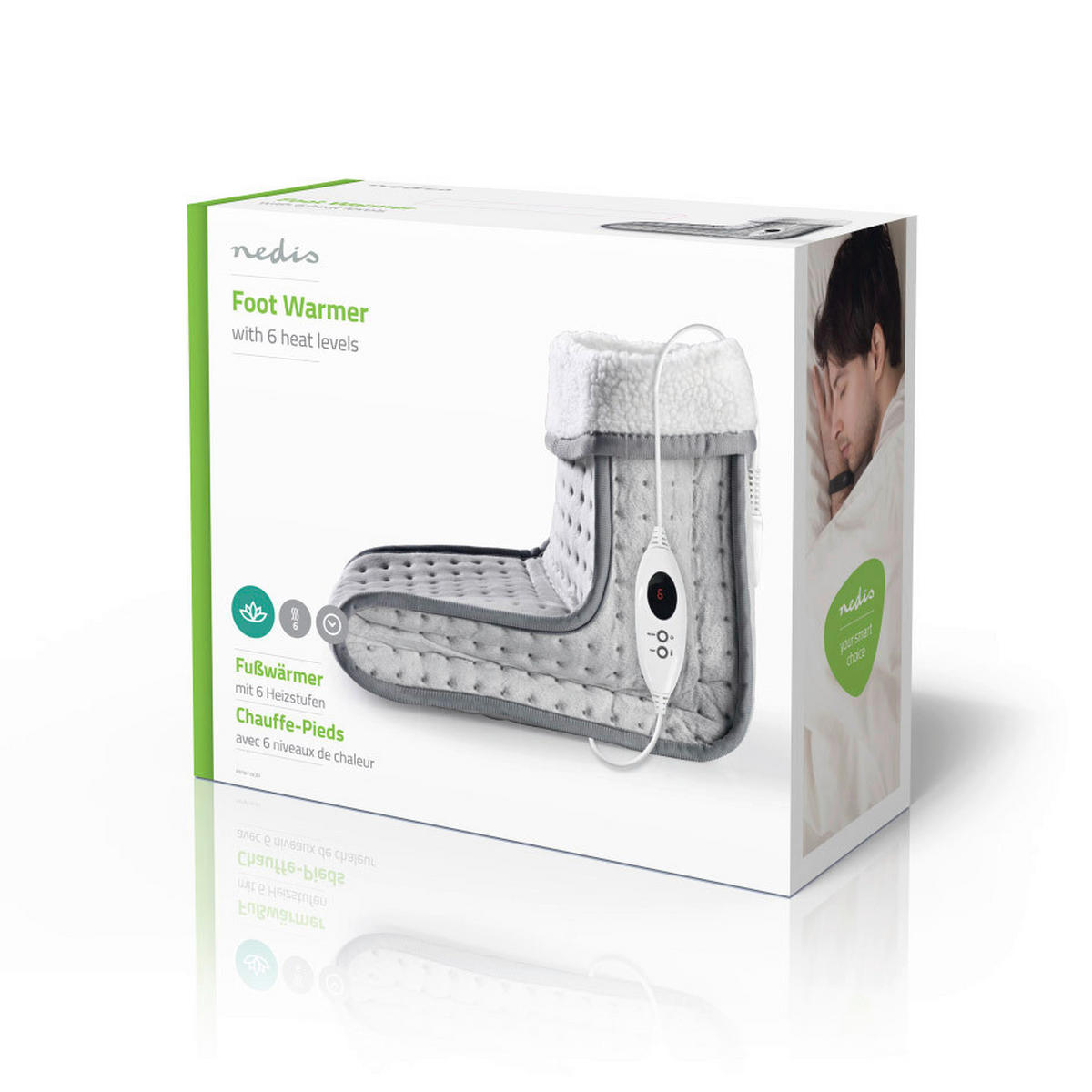 Nedis Fußwärmer grau B/H/L: ca. 31x27,5x25,5 cm ca. 100 W Fußwärmer_Nedis - grau (25,50/31,00/27,50cm) - Nedis