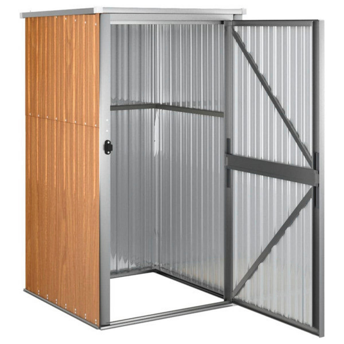 VidaXL Geräteschuppen braun Stahl B/H/T: ca. 88x161x89 cm Geräteschuppen - braun (88,00/161,00/89,00cm) - VidaXL