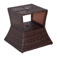 Outsunny Gartentisch braun Metall B/H/L: ca. 54x55x54 cm Gartentisch - braun (54,00/54,00/55,00cm) - Outsunny