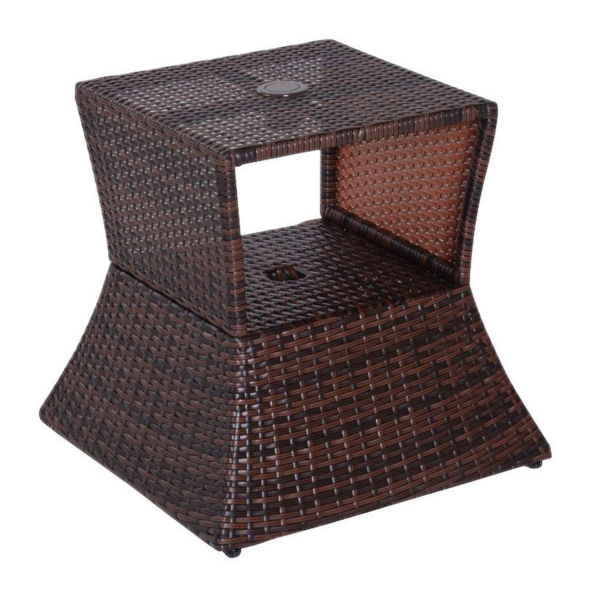 Outsunny Gartentisch braun Metall B/H/L: ca. 54x55x54 cm Gartentisch - braun (54,00/54,00/55,00cm) - Outsunny