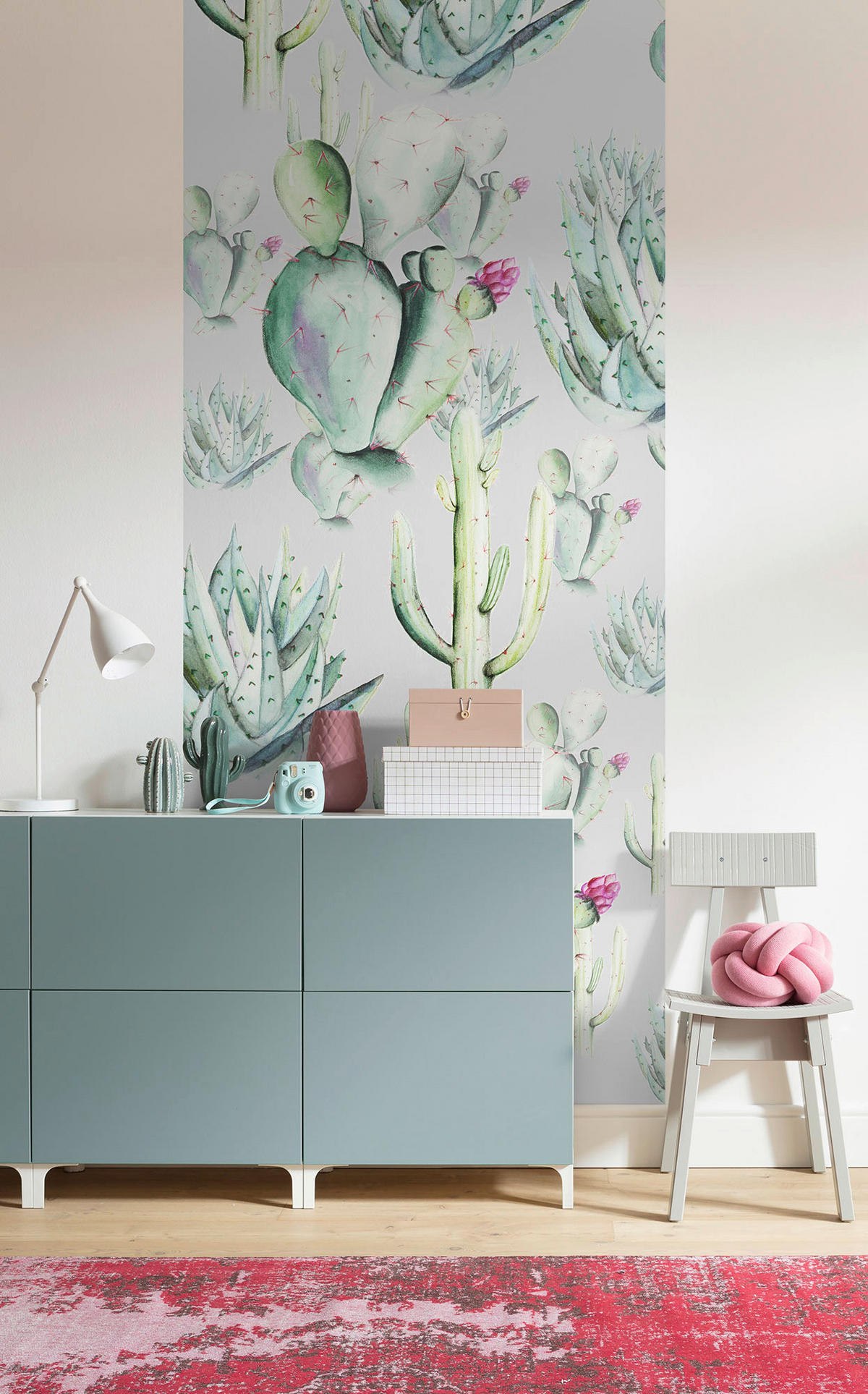 Komar Fototapete Cactus Grey Panel B/L: ca. 100x250 cm Cactus Grey Panel - (100,00/250,00cm) - Komar