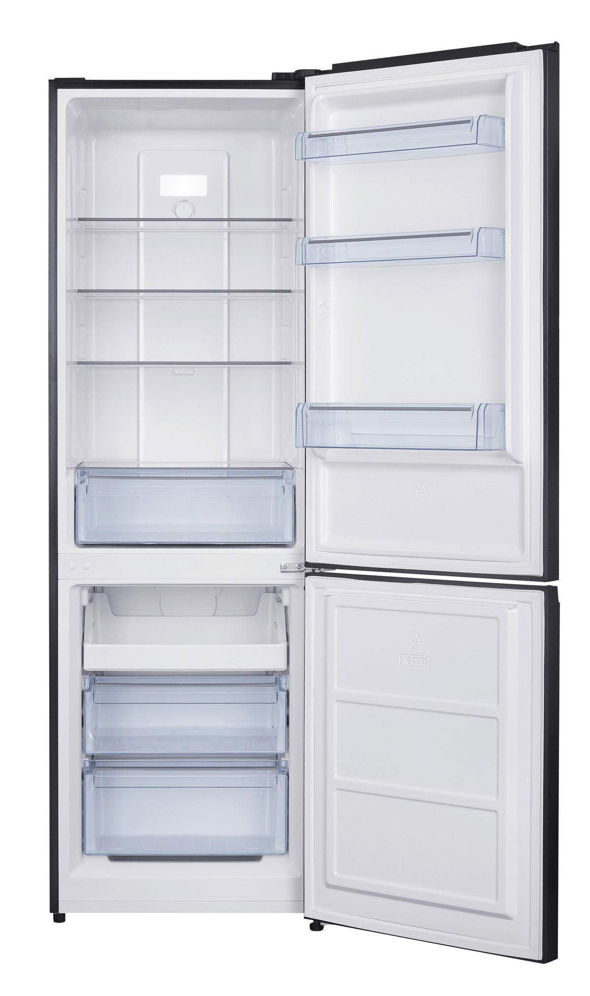 POCOline Kühl-/Gefrierkombination KGK186-293DSNF schwarz B/H/T: ca. 60x186x60,5 cm Kühl-/Gefrierkombi KGK186-293DSNF - schwarz (60,00/186,00/60,50cm) - POCOline