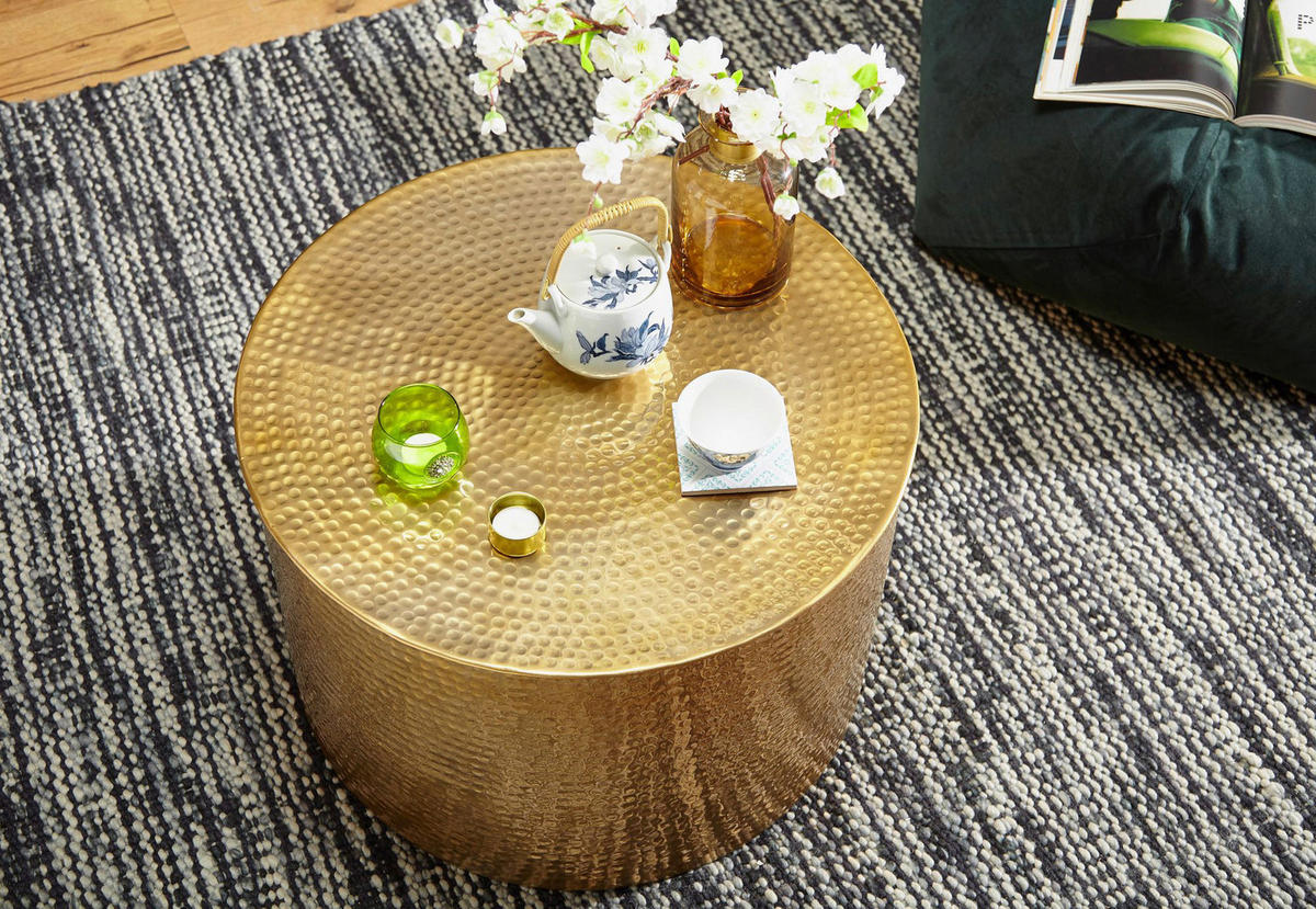 Couchtisch gold H: ca. 40 cm Couchtisch - gold (40,00cm) - Wohnling
