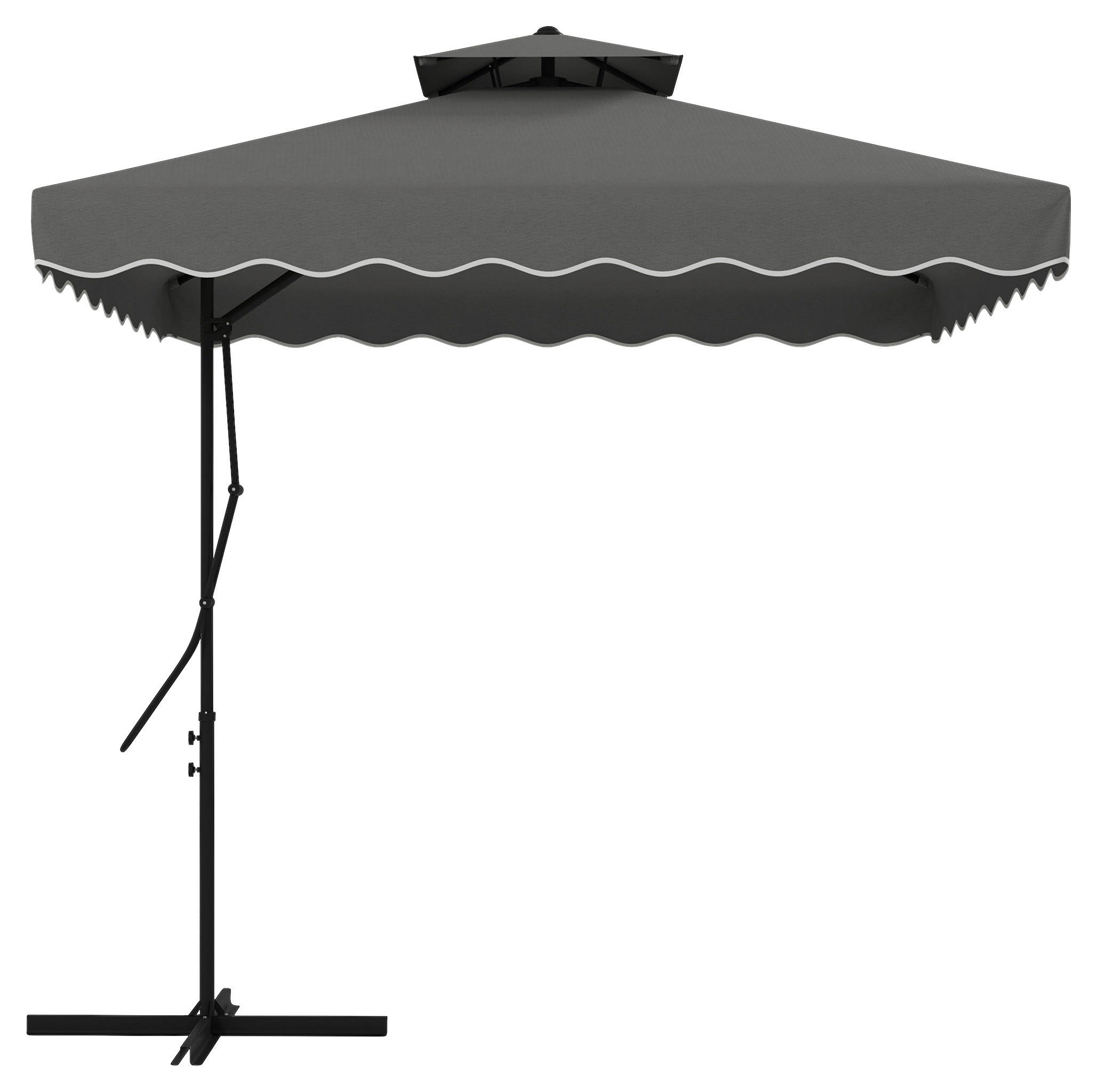 Outsunny Sonnenschirm dunkelgrau Metall B/H/L: ca. 243x251x243 cm Sonnenschirm - dunkelgrau (243,00/243,00/251,00cm) - Outsunny
