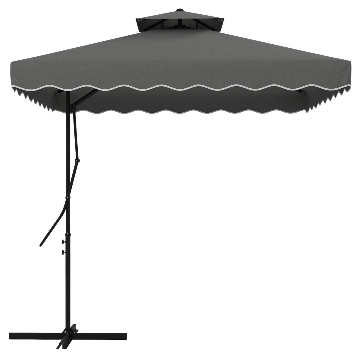 Outsunny Sonnenschirm dunkelgrau Metall B/H/L: ca. 243x251x243 cm Sonnenschirm - dunkelgrau (243,00/243,00/251,00cm) - Outsunny