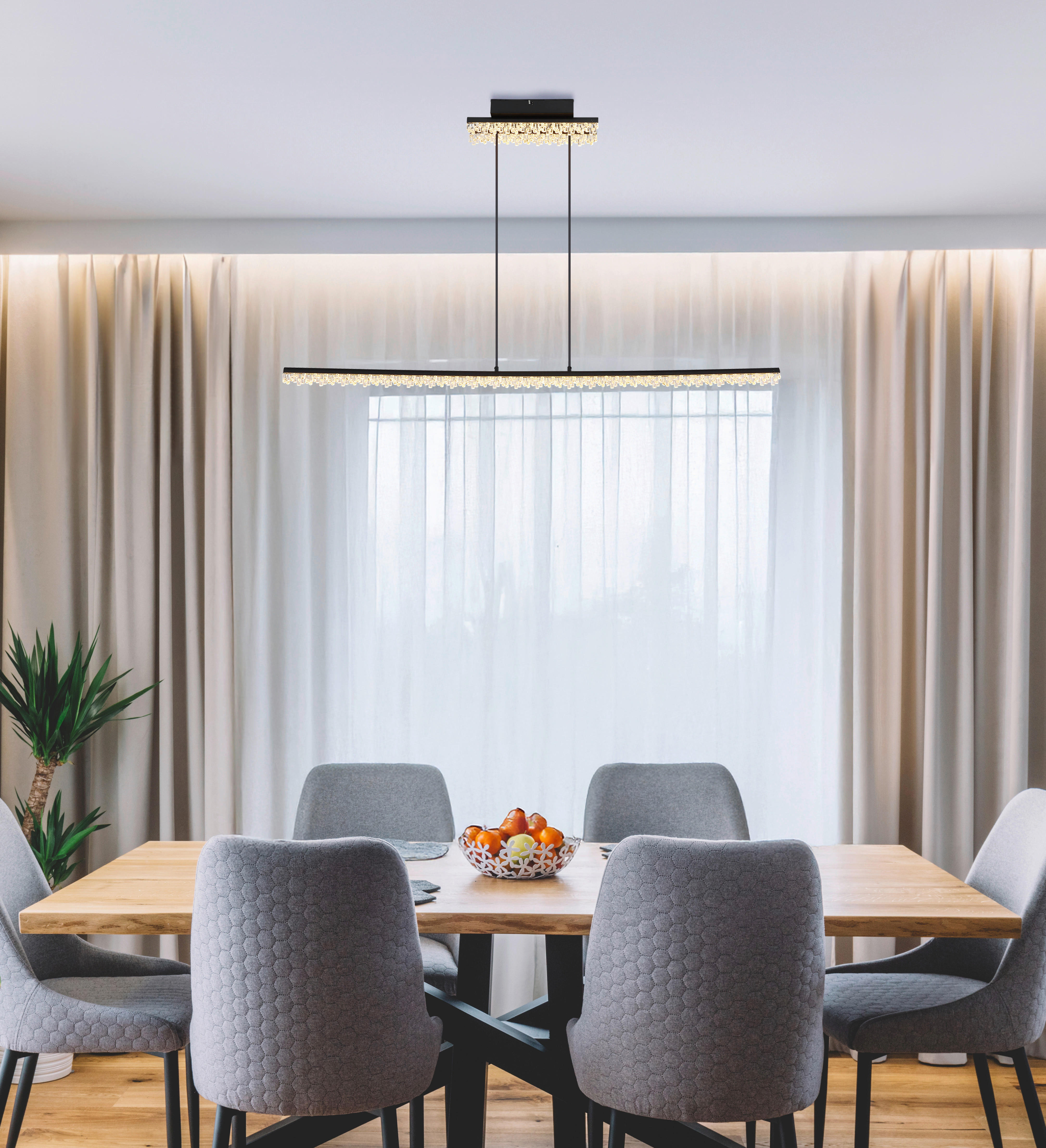 GLOBO Deckenventilator Deckenleuchte-Hilton - schwarz (14,00/9,00/122,00cm) - GLOBO