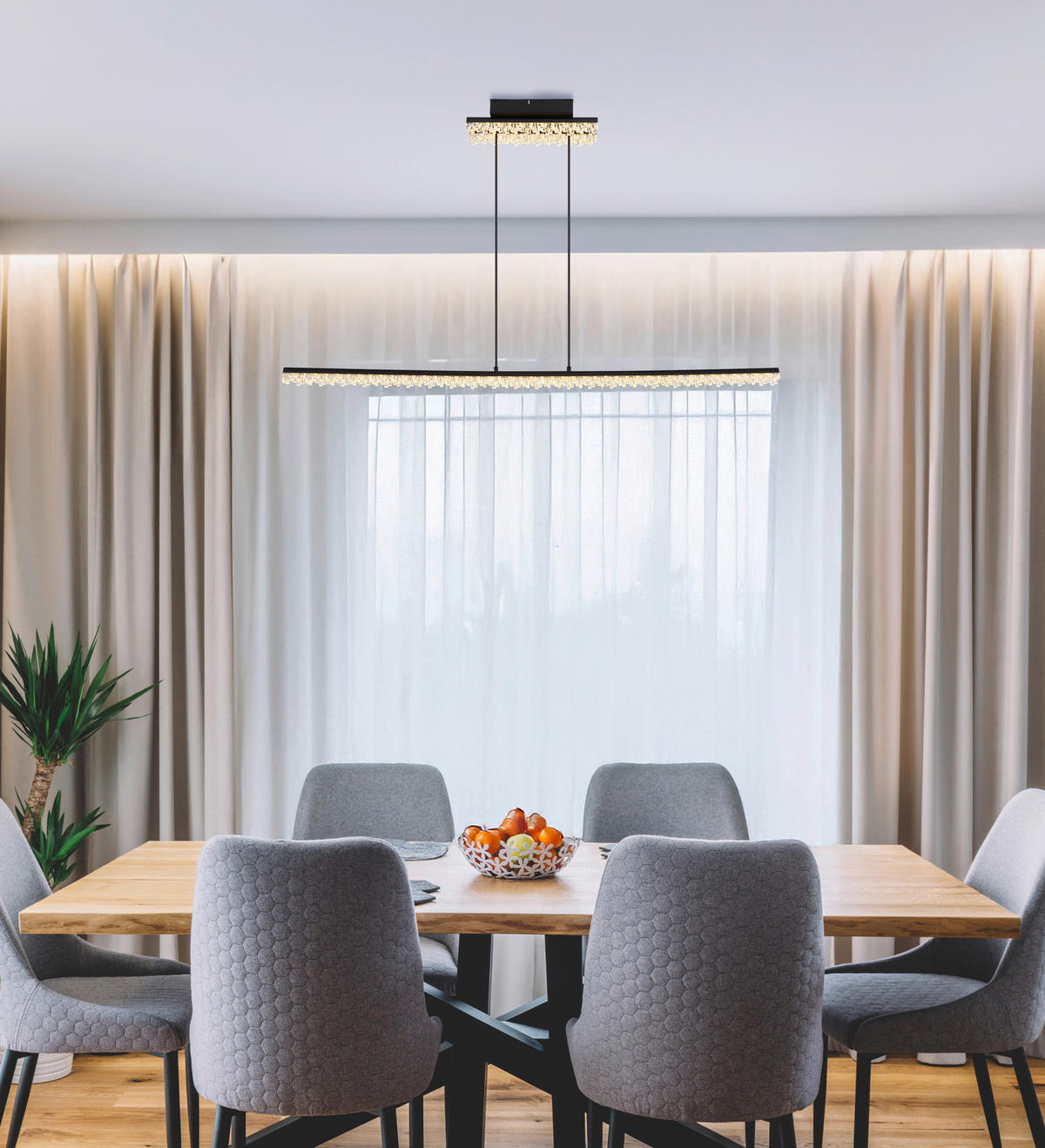 GLOBO Deckenventilator Deckenleuchte-Hilton - schwarz (14,00/9,00/122,00cm) - GLOBO