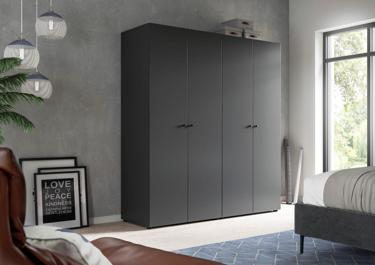 Kleiderschrank DARWIN anthrazit B/H/T: ca. 160x176x51 cm DARWIN - anthrazit (160,00/176,00/51,00cm) - xonox.home