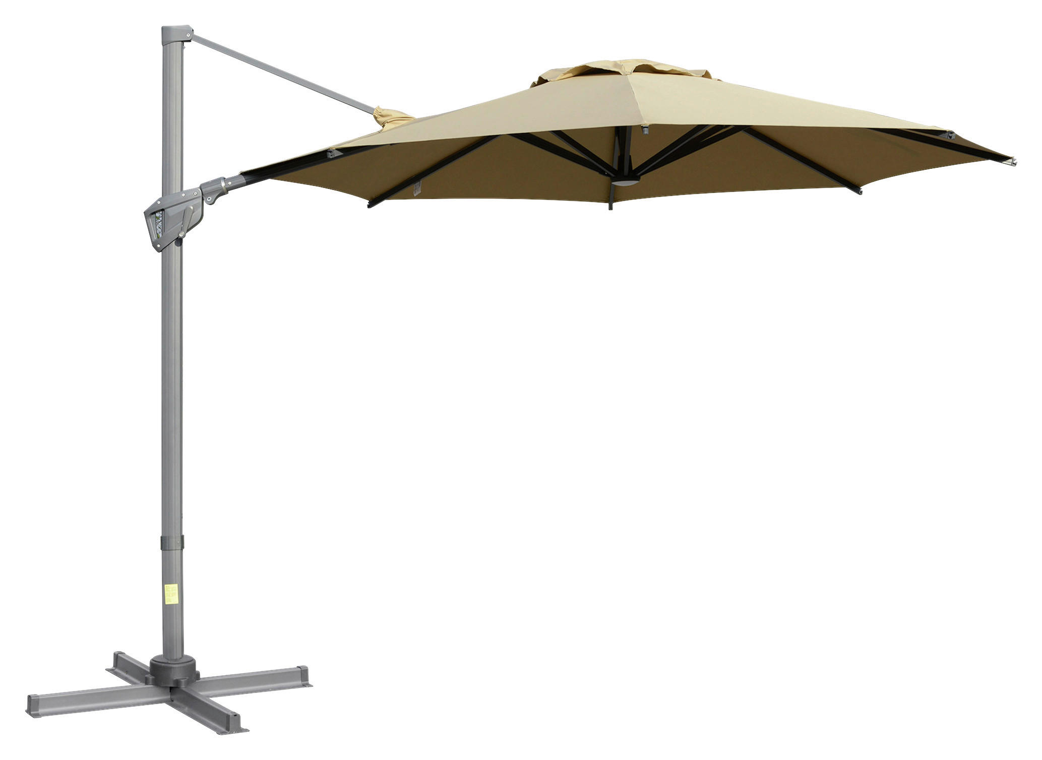 Outsunny Sonnenschirm khaki Aluminium B/H/L: ca. 298x269x298 cm Sonnenschirm - khaki (298,00/298,00/269,00cm) - Outsunny