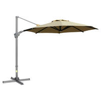 Outsunny Sonnenschirm khaki Aluminium B/H/L: ca. 298x269x298 cm Sonnenschirm - khaki (298,00/298,00/269,00cm) - Outsunny