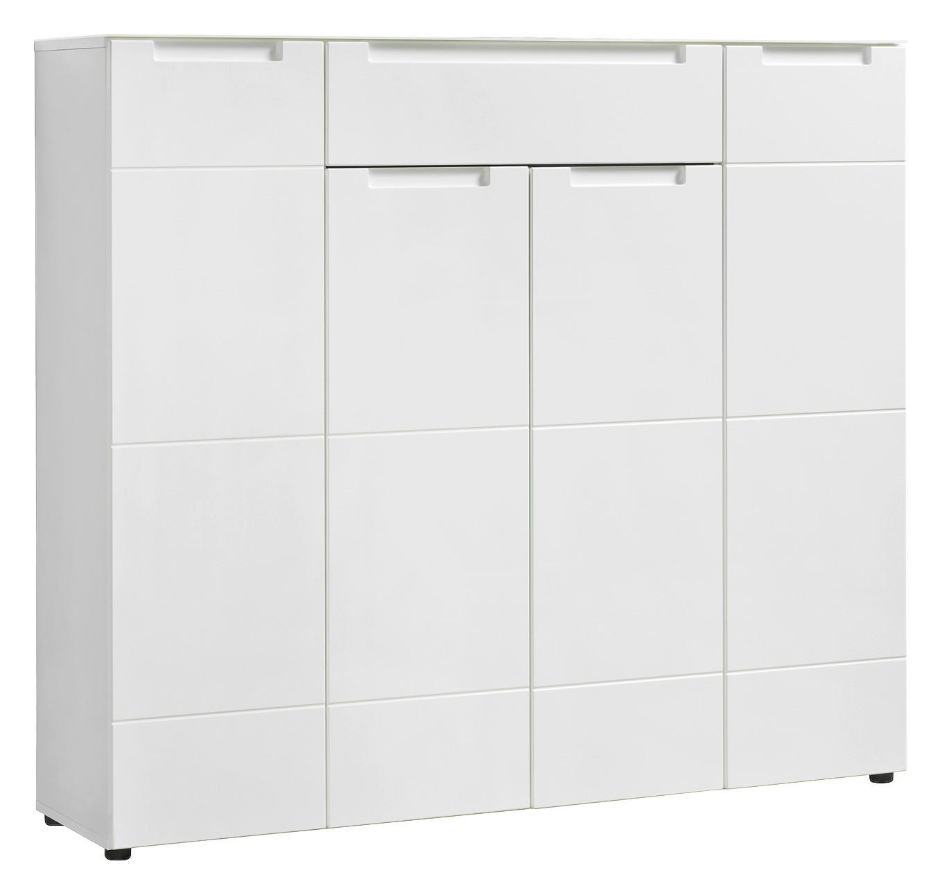 Kommode Mailand 24 weiß weiß Hochglanz B/H/T: ca. 135x120x34 cm Mailand 24 - weiß (135,00/120,00/34,00cm)