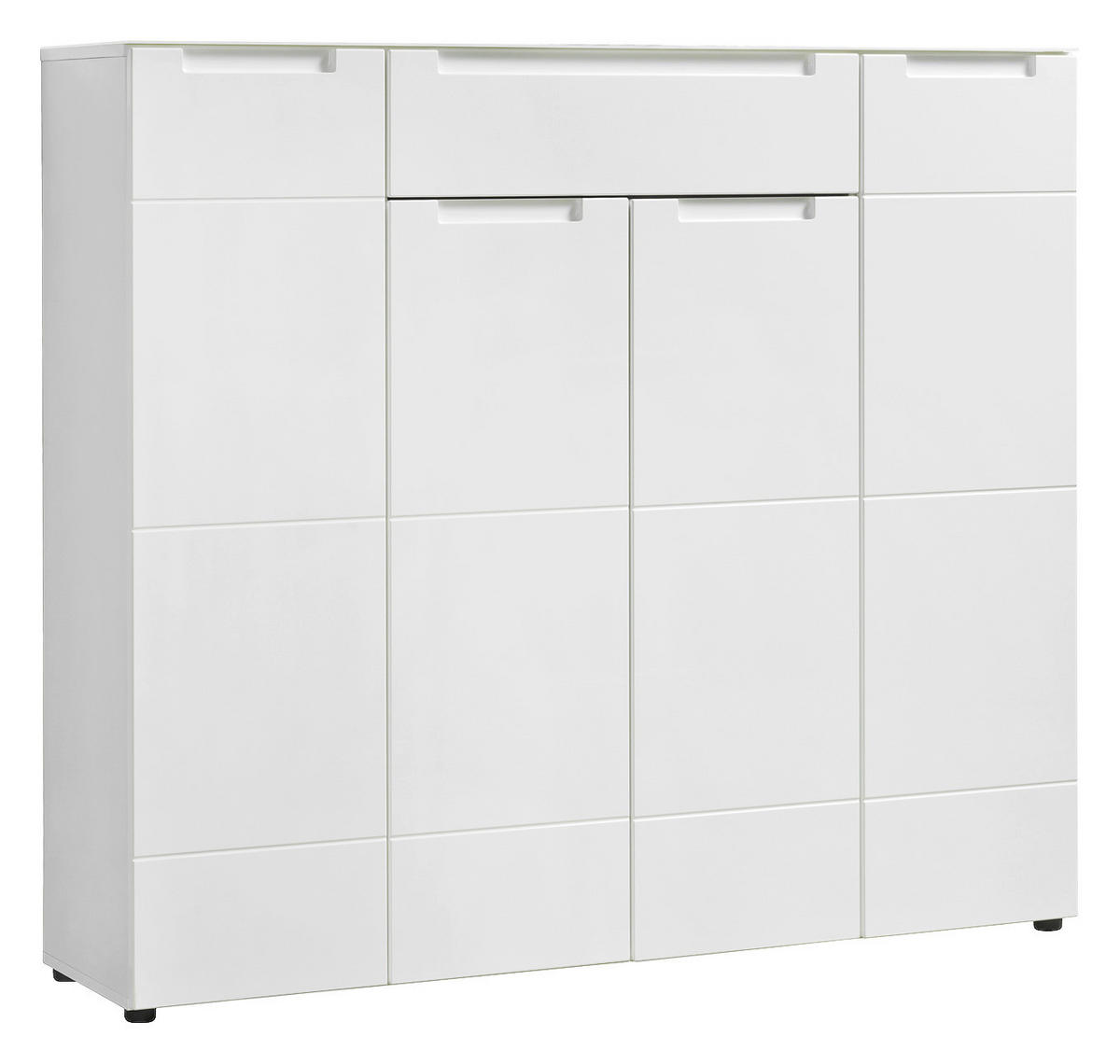 Kommode Mailand 24 weiß weiß Hochglanz B/H/T: ca. 135x120x34 cm Mailand 24 - weiß (135,00/120,00/34,00cm)
