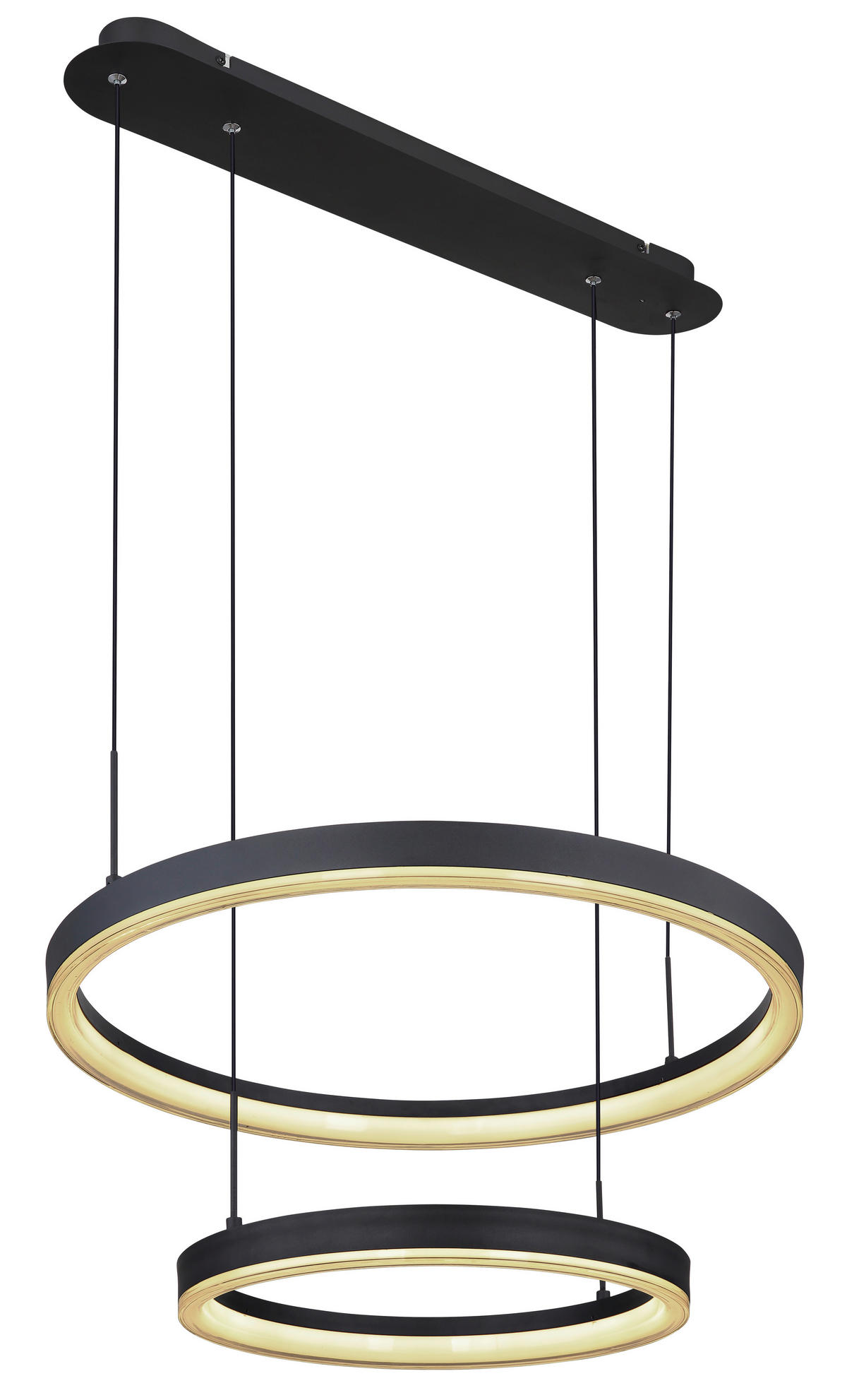 GLOBO Pendelleuchte schwarz Aluminium Metall Acryl B/H/T: ca. 60x150x66,5 cm 1.0 Brennstellen 67189H - schwarz (60,00/150,00/66,50cm) - GLOBO