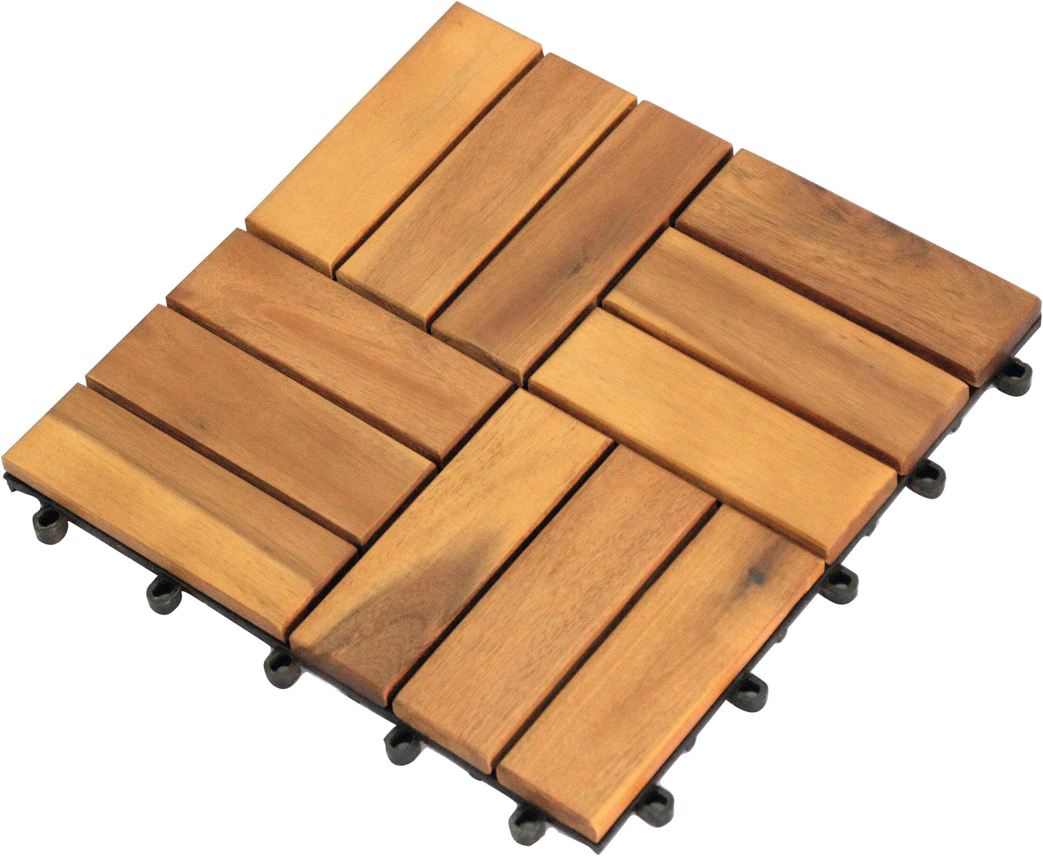 Terrassenfliese Akazie, 9 Stück im Paket hellbraun B/L: ca. 30x30 cm Akazie, 9 Stück im Paket - hellbraun (30,00/30,00/2,40cm)