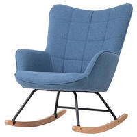 byLIVING Schaukelstuhl RICHIE blau schwarz natur Webstoff Metall Buche B/H/T: ca. 72x92x92 cm RICHIE - blau/natur (72,00/92,00/92,00cm) - byLIVING