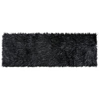 Tischläufer Dekofell_eckig schwarz - schwarz/silber (30,00cm)