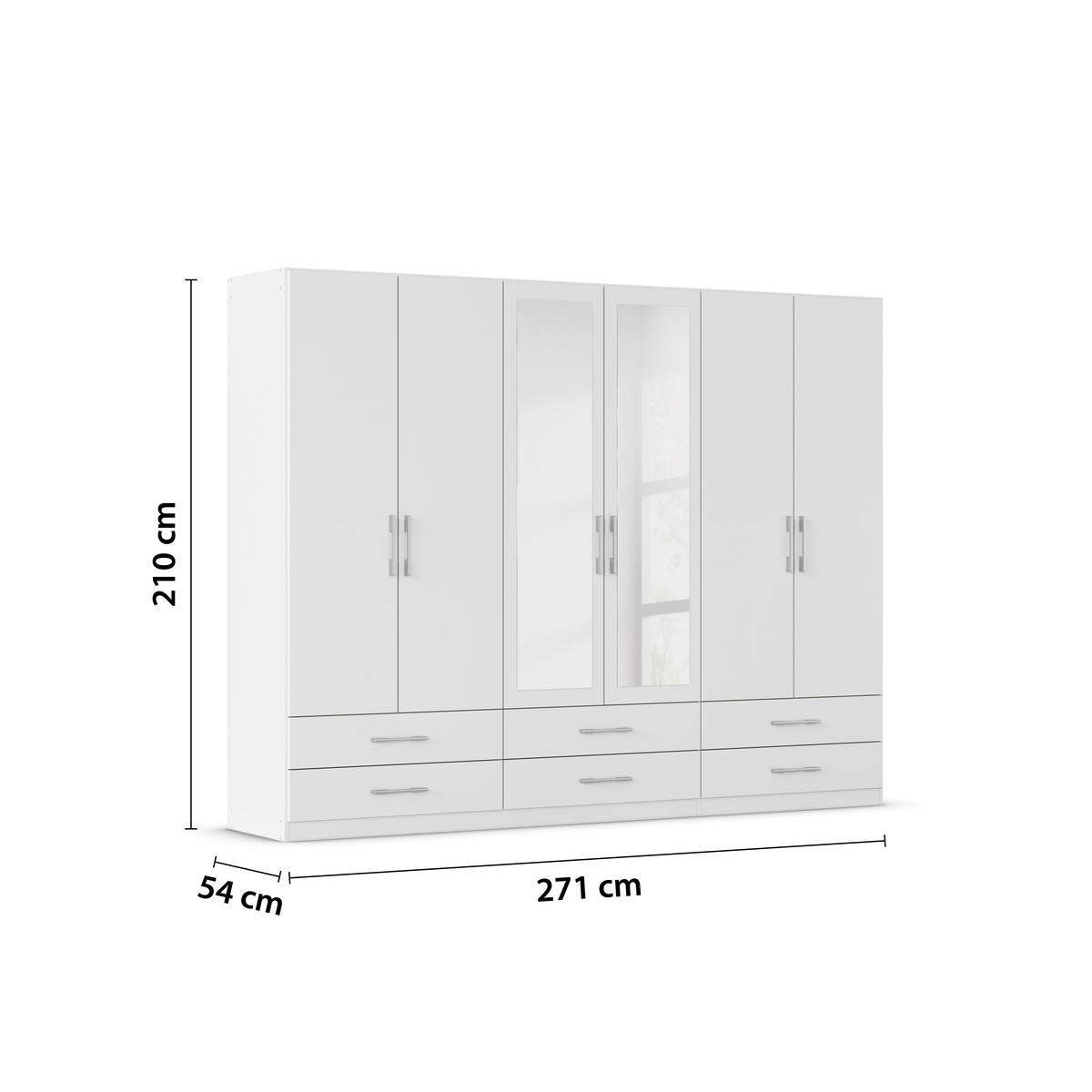 Kleiderschrank Hersbruck Alpinweiß B/H/T: ca. 271x210x54 cm Hersbruck - Alpinweiß (271,00/210,00/54,00cm)