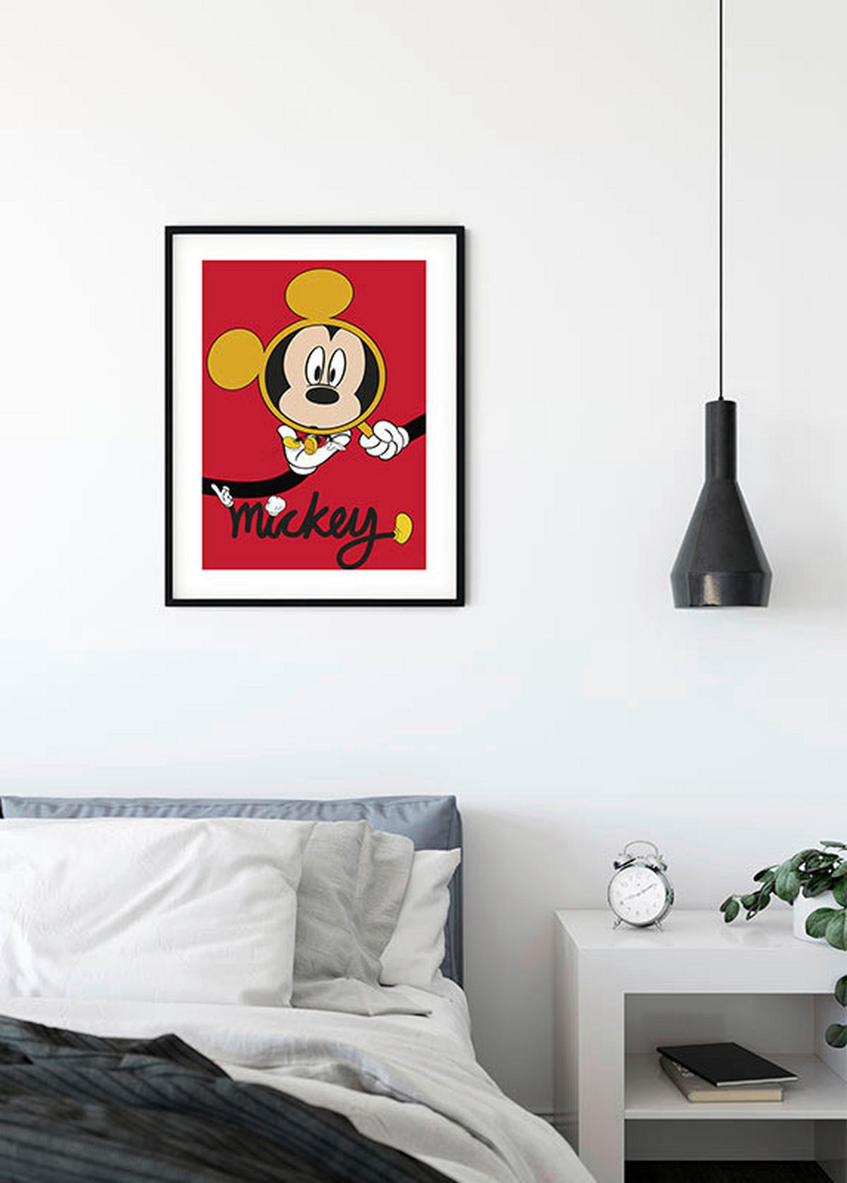 Komar Poster Mickey Mouse Magnifying Glass Disney B/L: ca. 50x70 cm Mickey Mouse Magnifying Glass - (50,00/70,00cm) - Komar