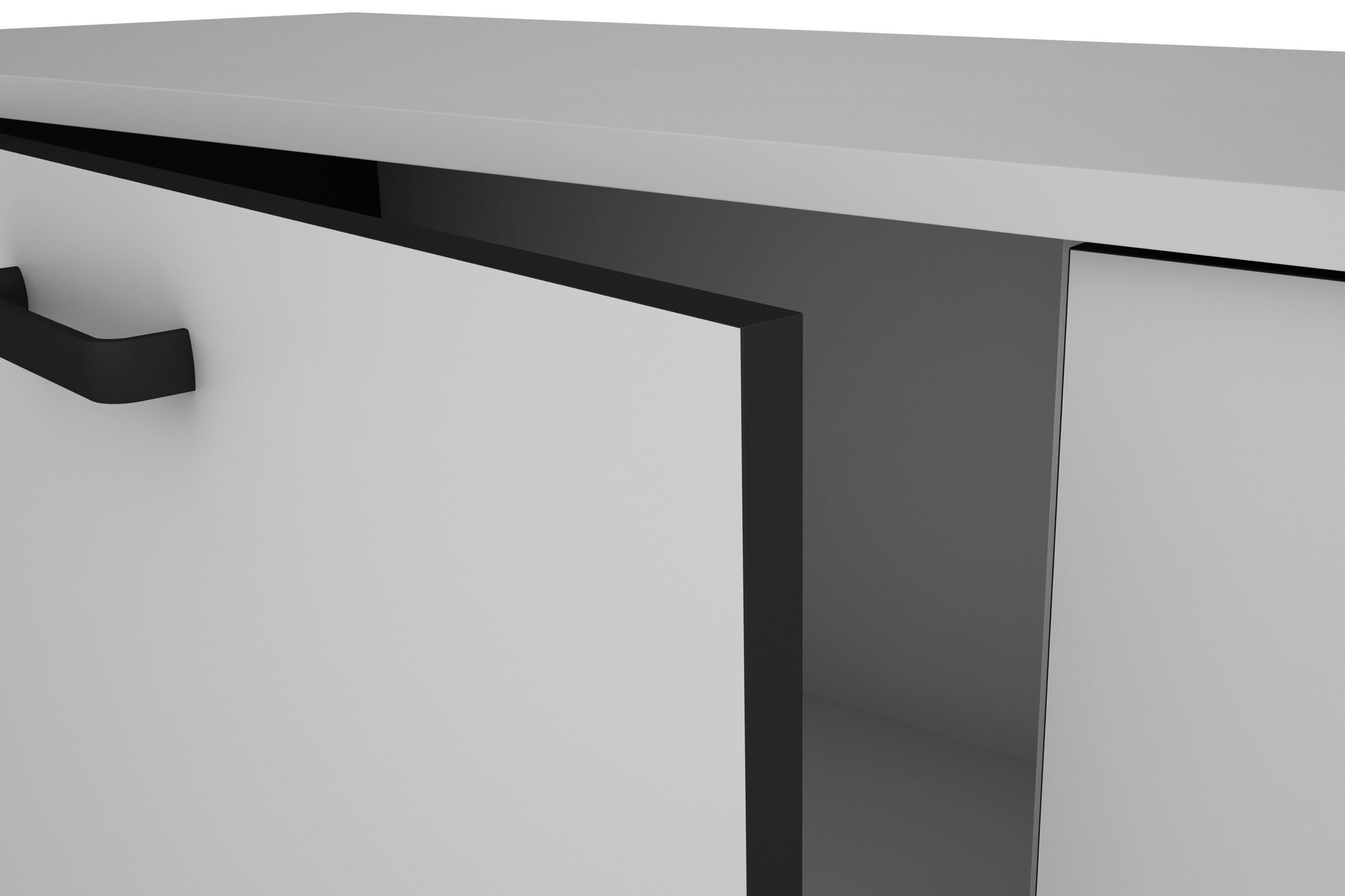 Sideboard FARO weiß schwarz B/H/T: ca. 140x84x40 cm FARO - weiß/schwarz (140,00/84,00/40,00cm) - byLIVING