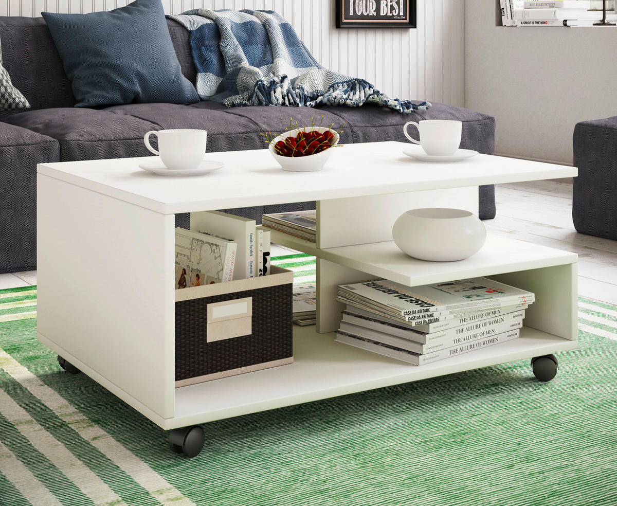 Couchtisch Stango weiß B/H/T: ca. 80x40x50 cm Stango - weiß (80,00/40,00/50,00cm) - VCM Möbel