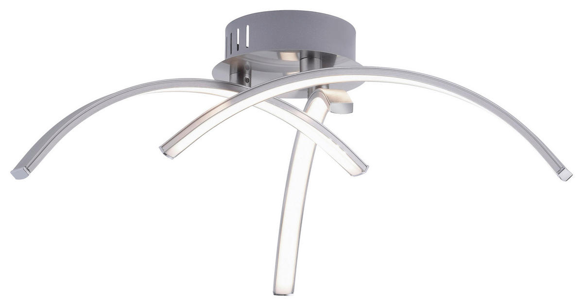 Just Light Deckenleuchte 15341-55 stahlfarbig Alu Eisen Kunststoff H/D: ca. 14x40 cm LED-Deckenleuchte_Valerie 3flg. - stahlfarbig (40,00/14,00cm) - Just Light