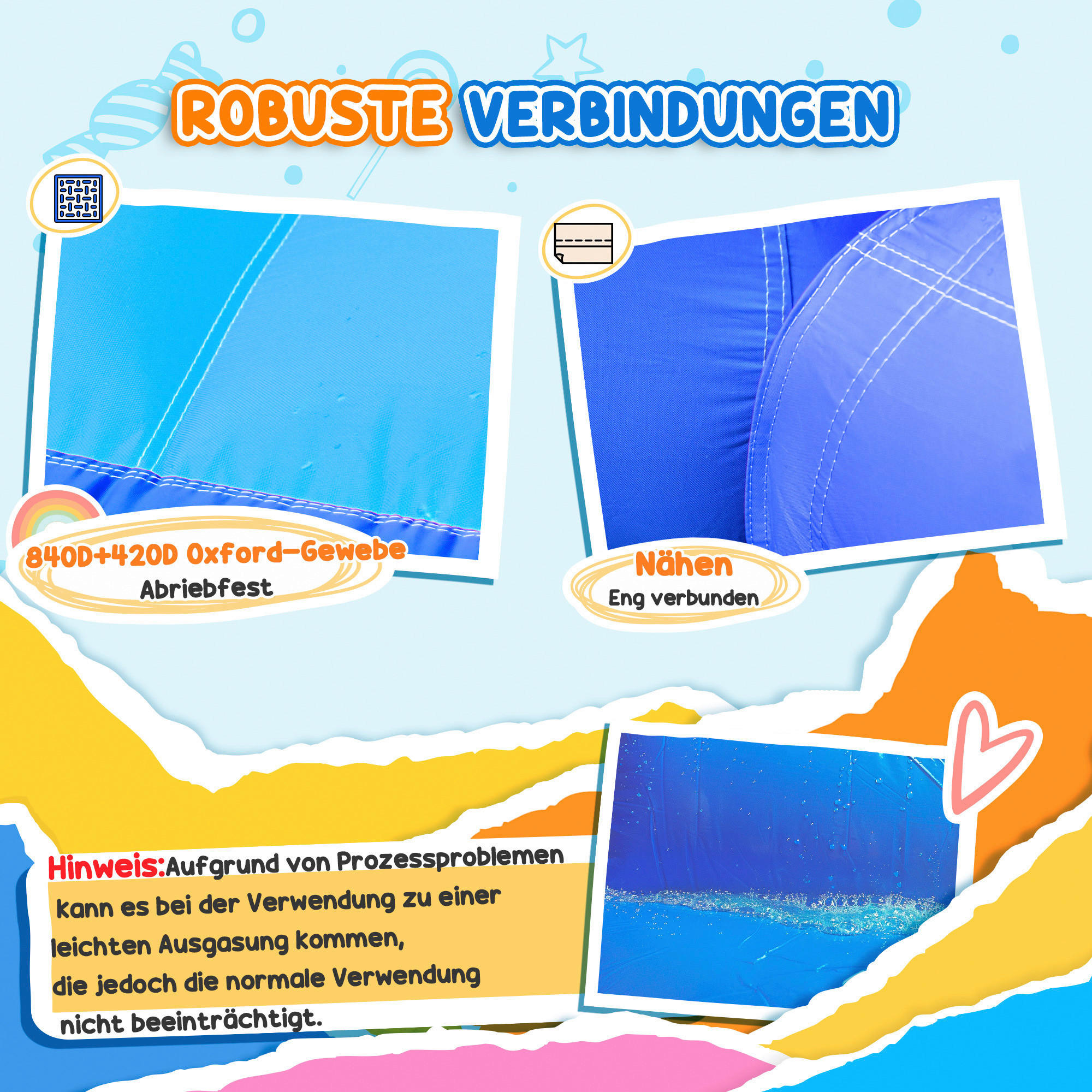 Outsunny Hüpfburg bunt B/H/L: ca. 435x435x200 cm Hüpfburg - bunt (200,00/435,00/435,00cm) - Outsunny