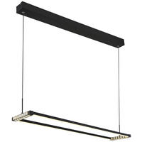 GLOBO LED-Pendelleuchte MARIELLA 67164H klar mattschwarz Opal Metall Kunststoff B/H/L: ca. 102,5x150x20,6 cm 1.0 Brennstellen MARIELLA - klar/Opal (20,60/102,50/150,00cm) - GLOBO