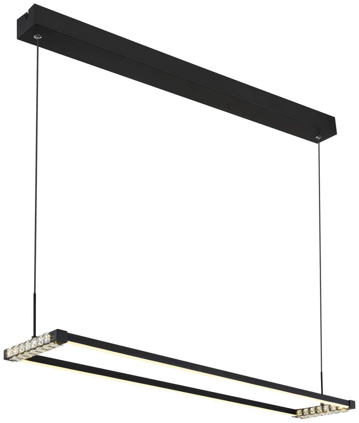 GLOBO LED-Pendelleuchte MARIELLA 67164H klar mattschwarz Opal Metall Kunststoff B/H/L: ca. 102,5x150x20,6 cm 1.0 Brennstellen MARIELLA - klar/Opal (20,60/102,50/150,00cm) - GLOBO
