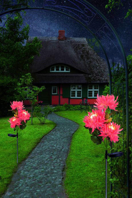 LED-Solar-Erdspieß NV4131632 bunt Edelstahl Kunststoff B/H/T: ca. 12x79x12 cm LED-Solar-Erdspieß Blume - bunt (12,00/79,00/12,00cm) - Näve Leuchten