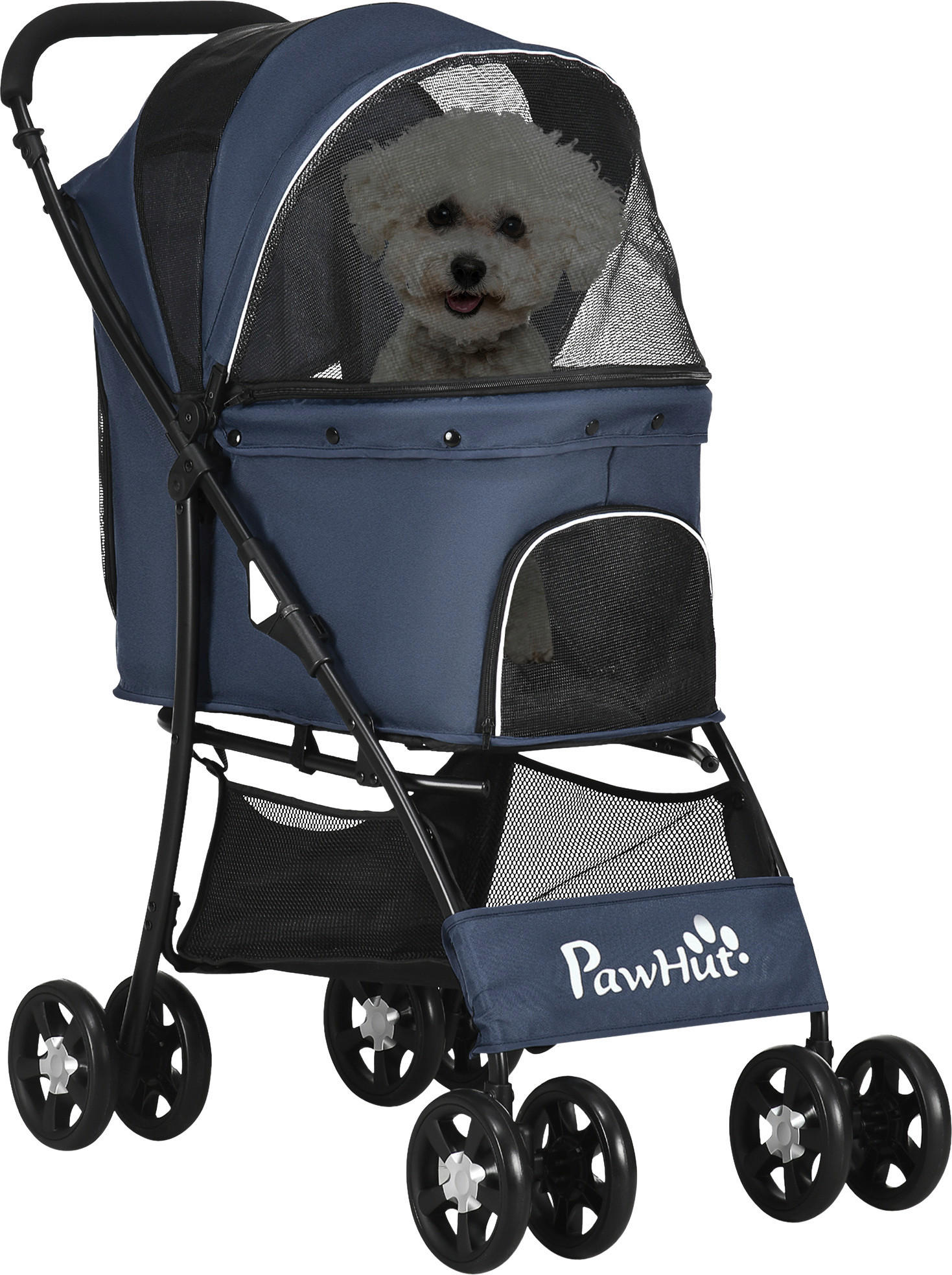 PawHut Hunde-Zubehör blau Polyester B/H/L: ca. 48x81x99 cm Hundetrolley - blau/marine (99,00/48,00/81,00cm) - PawHut