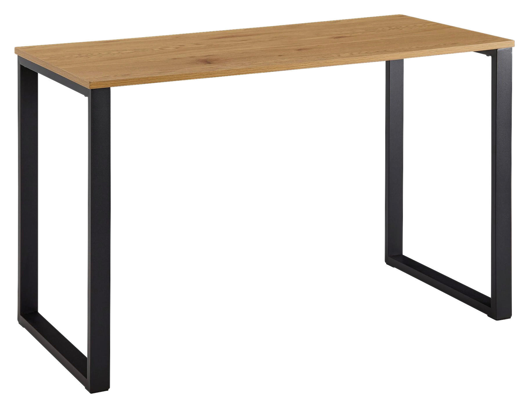 Schreibtisch Eiche Nachbildung schwarz pulverbeschichtet B/H/T: ca. 120x76x60 cm Schreibtisch - Eiche/schwarz (120,00/76,00/60,00cm) - Wohnling
