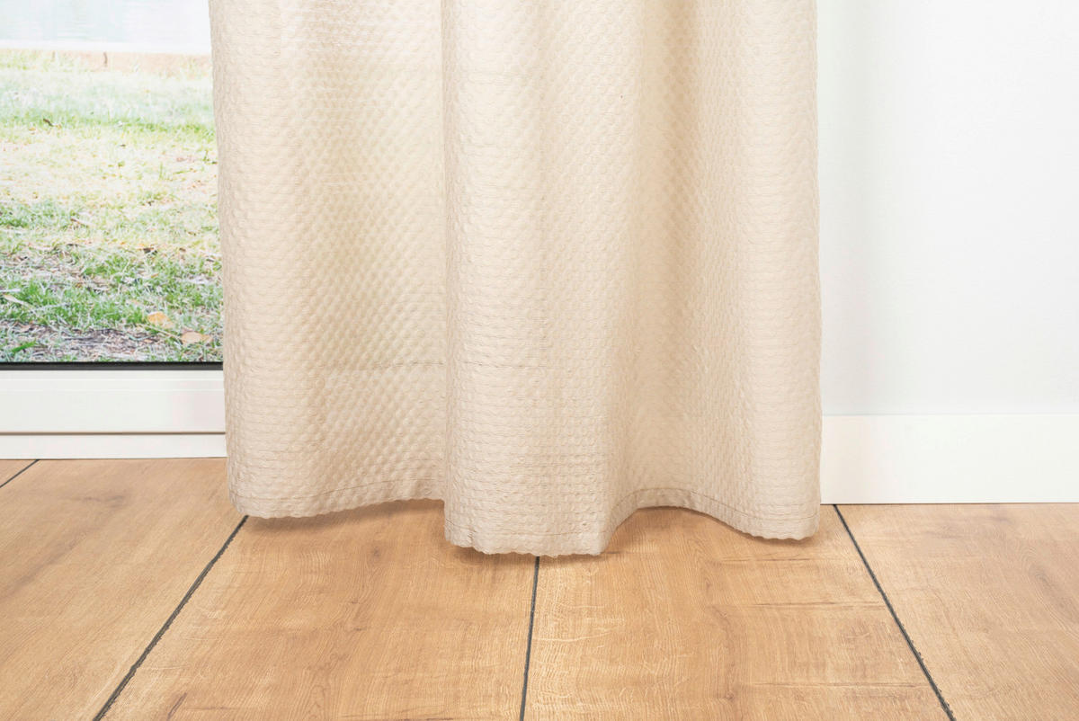 Ösenvorhang 2er Pack Dot sand B/L: ca. 135x245 cm Dot - sand (135,00/245,00cm)