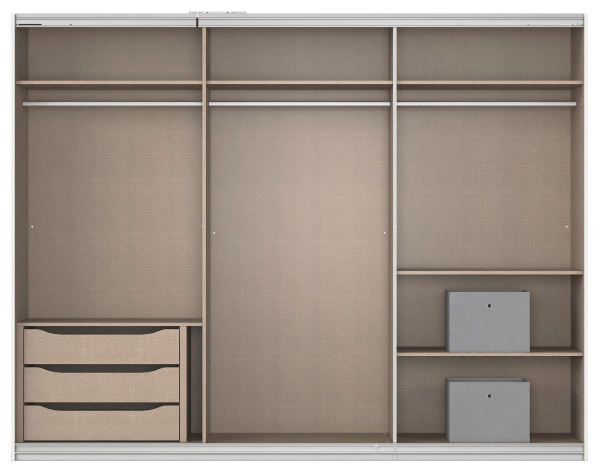 Kleiderschrank Kulmbach Alpinweiß B/H/T: ca. 271x210x62 cm Kulmbach - Alpinweiß/Alu (271,00/210,00/62,00cm)