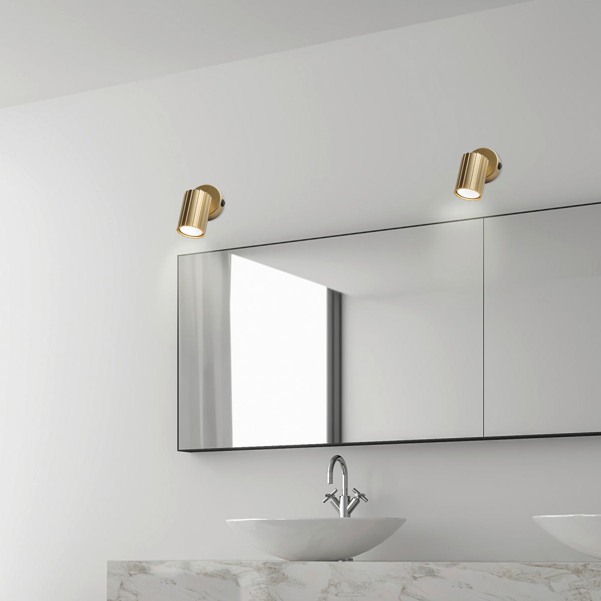 Lamkur Wandleuchte gold Stahl B/H/L: ca. 8x16x8 cm GU10 1 Brennstellen Prisma - gold (8,00/8,00/16,00cm) - Lamkur