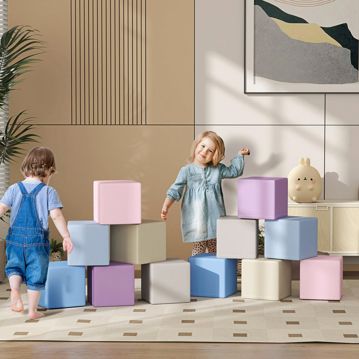 HOMCOM Softbausteine B/H/L: ca. 20x20x20 cm Softbausteine - multicolor (20,00/20,00/20,00cm) - HOMCOM