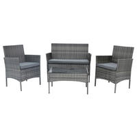 POCOline Gartensitzgruppe Valencia grau Polyrattangeflecht Valencia - schwarz/grau - POCOline