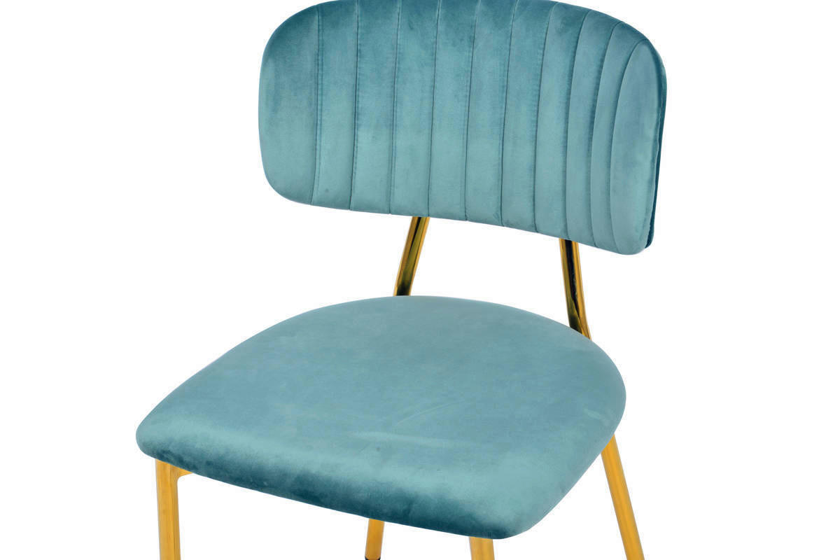 Stuhl Kian 100 2er-Set mint Microfaser B/H/T: ca. 47x80x51 cm Kian 100 2er-Set - gold/mint (47,00/80,00/51,00cm) - 360 Living
