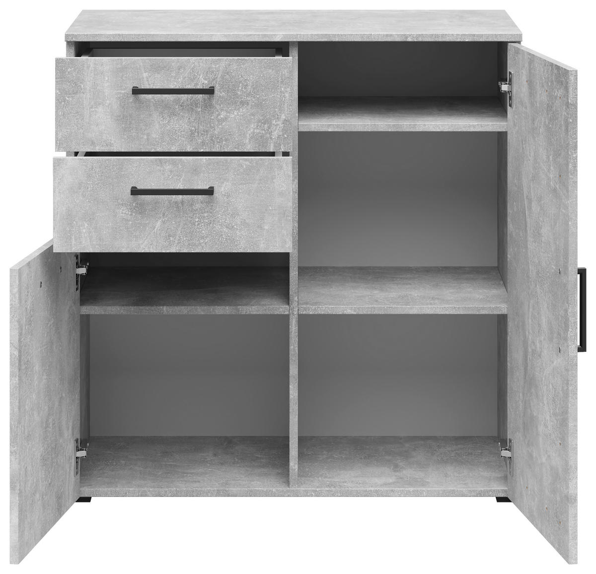 Kommode Multi-Stauraum Typ 26 Beton Optik B/H/T: ca. 80x83x40 cm Multi-Stauraum Typ 26 - Beton (80,00/83,00/40,00cm)