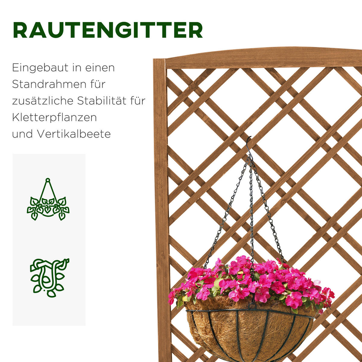 Outsunny Pflanzkasten gelb Holz B/H/L: ca. 30x122x60 cm Pflanzkasten - gelb (60,00/30,00/122,00cm) - Outsunny