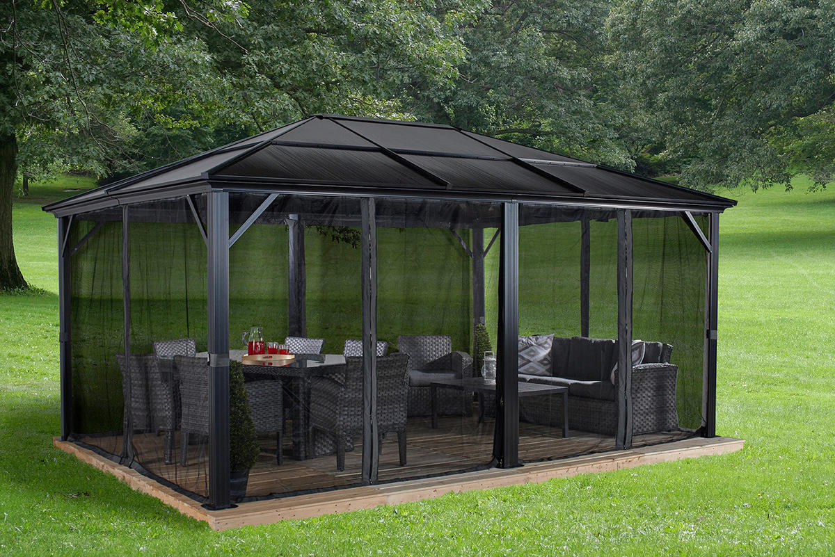 Sojag Pavillon Meridien anthrazit Aluminium B/H/L: ca. 343x270x463 cm Meridien - anthrazit (463,00/343,00/270,00cm) - Sojag